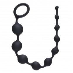 Чёрная анальная цепочка Long Pleasure Chain - 35 см. Чёрная анальная цепочка Long Pleasure Chain - 35 см.