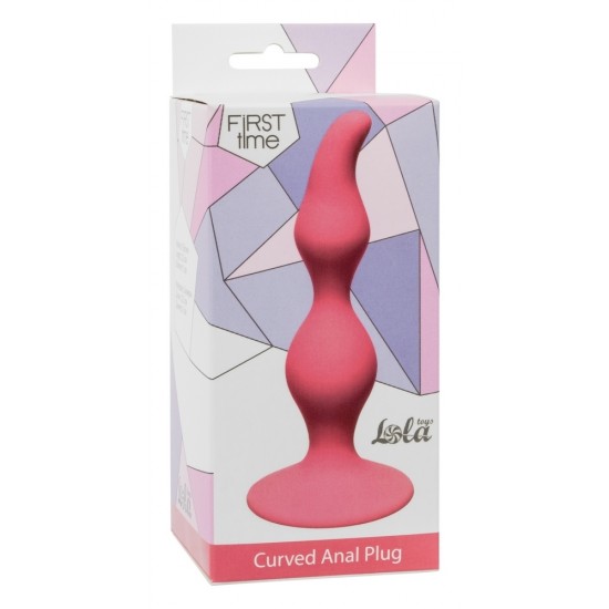 Розовая анальная пробка Curved Anal Plug Pink - 12,5 см.
