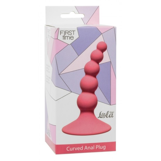 Розовая анальная пробка Ribbed Plug Pink - 10,5 см.