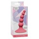 Розовая анальная пробка Ribbed Plug Pink - 10,5 см.