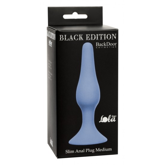 Синяя анальная пробка Slim Anal Plug Medium - 11,5 см.