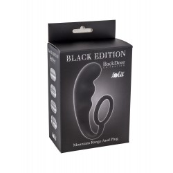 Чёрное эрекционное кольцо с анальным стимулятором Mountain Range Anal Plug Чёрное эрекционное кольцо с анальным стимулятором Mountain Range Anal Plug