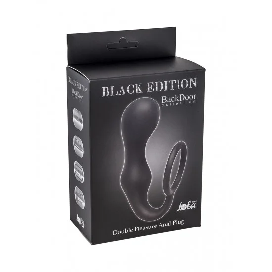 Чёрное эрекционное кольцо с анальной пробкой Double Pleasure Anal Plug 4217-01Lola