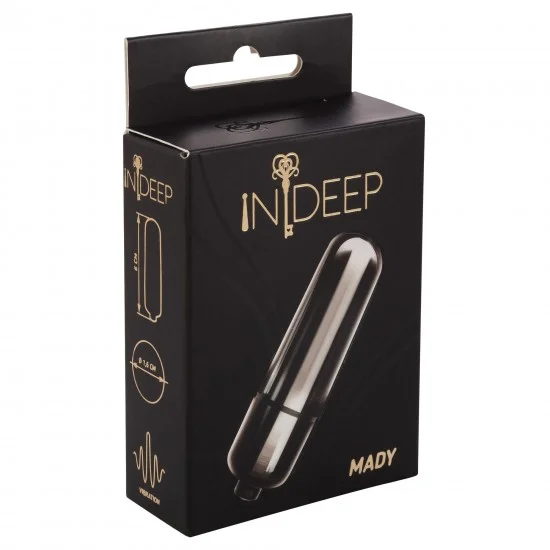 Черная гладкая вибропуля Mady - 6 см. 7703-04indeep