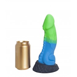 Голубой фаллоимитатор Ночная Фурия Medium с зелёным кончиком - 24,5 см. Голубой фаллоимитатор Ночная Фурия Medium с зелёным кончиком - 24,5 см.