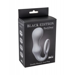 Серое эрекционное кольцо с анальной пробкой Double Pleasure Anal Plug Серое эрекционное кольцо с анальной пробкой Double Pleasure Anal Plug