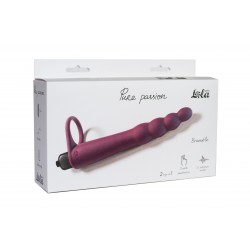 Бордовая вибронасадка для двойного проникновения Bramble - 16,5 см. Бордовая вибронасадка для двойного проникновения Bramble - 16,5 см.