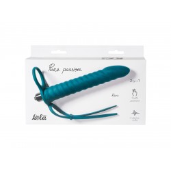 Зеленая вибронасадка для двойного проникновения Rori - 17 см. Зеленая вибронасадка для двойного проникновения Rori - 17 см.