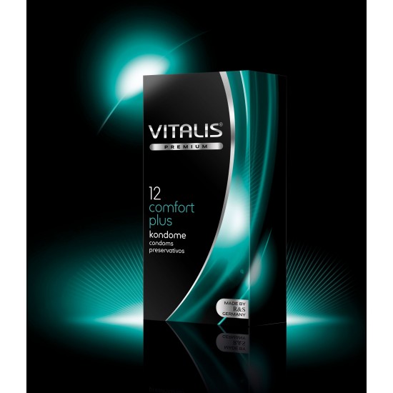 Презервативы VITALIS PREMIUM №12 comfort plus - анатомической формы (ширина 53mm)