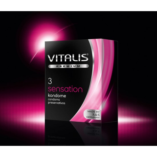 Презервативы VITALIS PREMIUM №3 sensation - с кольцами и точками (ширина 53mm)