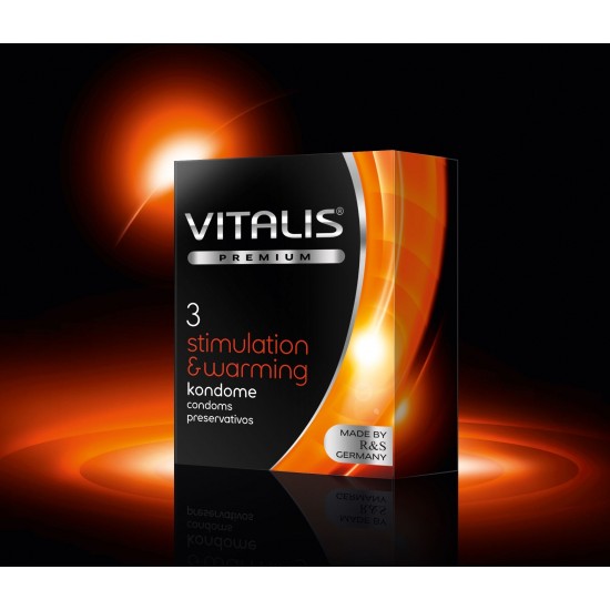 Презервативы VITALIS PREMIUM stimulation & warming с согревающим эффектом - 3 шт.