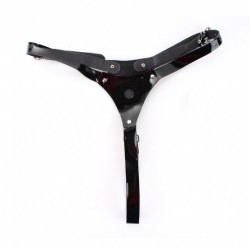 Черные лаковые трусики со штырьком Черные лаковые трусики со штырьком