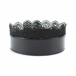 Изящный чёрный ошейник с кружевом Изящный чёрный ошейник с кружевом