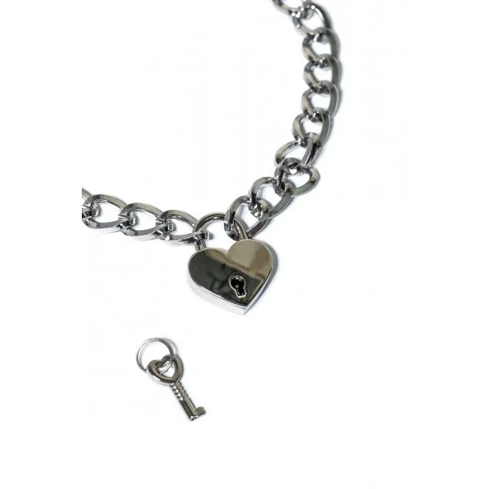 Серебристый ошейник Embrace с ключиком 1093-01lola Серебристый ошейник Embrace с ключиком 1093-01lola