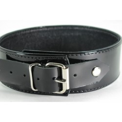 Черный лаковый ошейник на пряжке Черный лаковый ошейник на пряжке