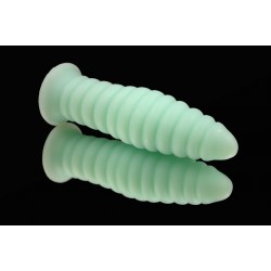 Ребристая анальная пробка цвета мяты - 25,5 см. Ребристая анальная пробка цвета мяты - 25,5 см.