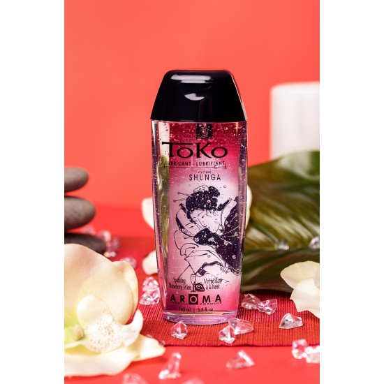Лубрикант Shunga Toko Aroma на водной основе, клубника и шампанское, 165 мл