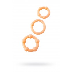 Набор колец 3 шт, TOYFA, PVC, телесный Набор колец 3 шт, TOYFA, PVC, телесный