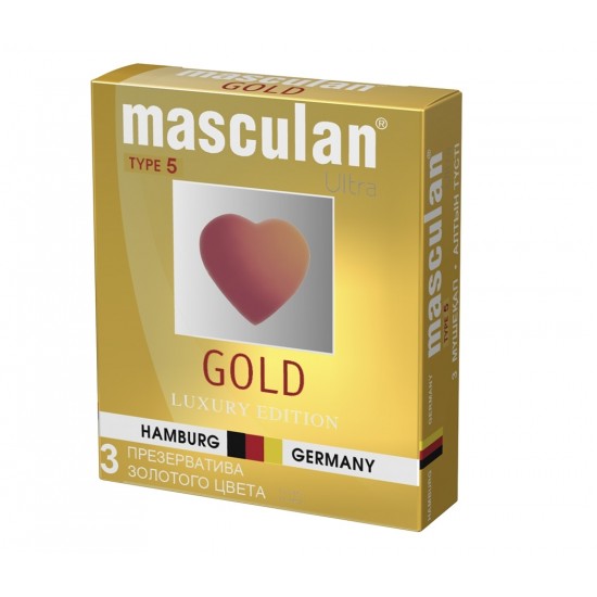 Презервативы Masculan 5 Ultra, золотые, 3 шт