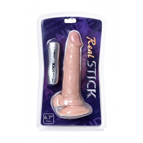 Реалистичный вибратор TOYFA RealStick Nude, PVC, 7 режимов вибрации, телесный.