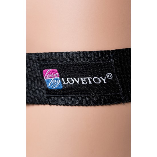 Страпон LoveToy с поясом Harness, с 2 насадками, реалистичный, neoskin, телесный, 18 см