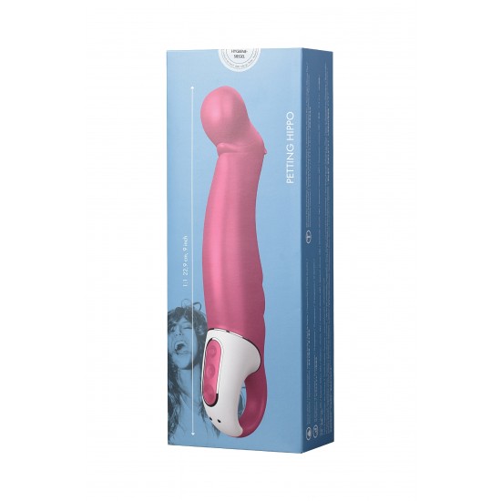 Нереалистичный вибратор Satisfyer Vibes Petting Hippo, силикон, красный, 22,9 см.