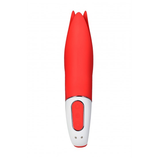 Нереалистичный вибратор Satisfyer Vibes Power Flower, силикон, красный, 18,8 см.