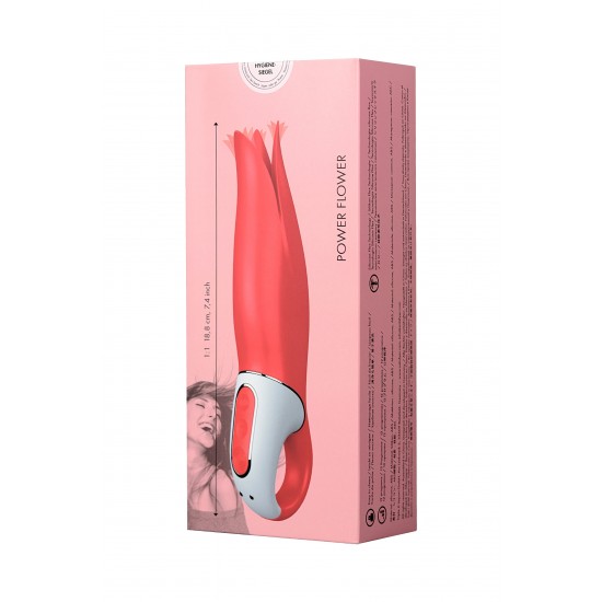 Нереалистичный вибратор Satisfyer Vibes Power Flower, силикон, красный, 18,8 см.