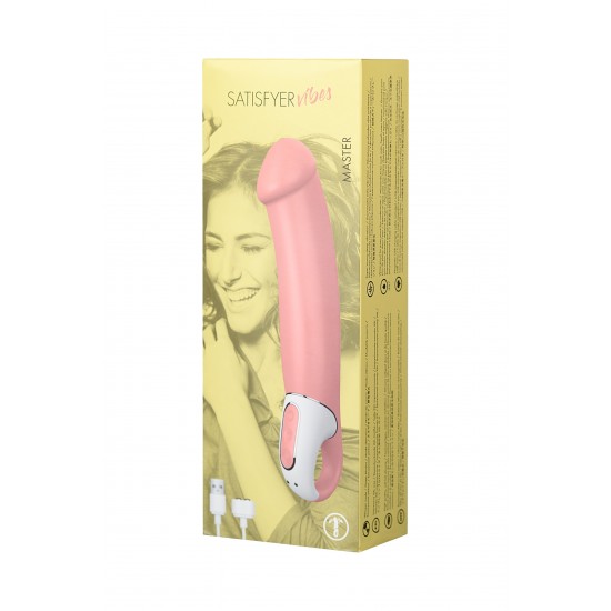 Нереалистичный вибратор Satisfyer Vibes Master, силикон, бежевый, 23,5 см.