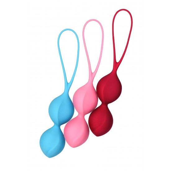 Набор вагинальных шариков Satisfyer  Balls C03 Double, силикон, ассорти, Ø 3 см.
