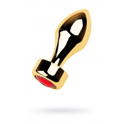 Анальная втулка Metal by TOYFA, металл, золотая, с красным кристаллом, 7,5 см, Ø 2,9 см, 75 г Анальная втулка Metal by TOYFA, металл, золотая, с красным кристаллом, 7,5 см, Ø 2,9 см, 75 г