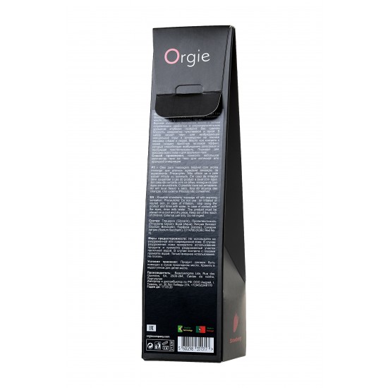 Комплект для сладких игр Orgie Lips (массажное масло для поцелуев, перо), клубника, 100 мл