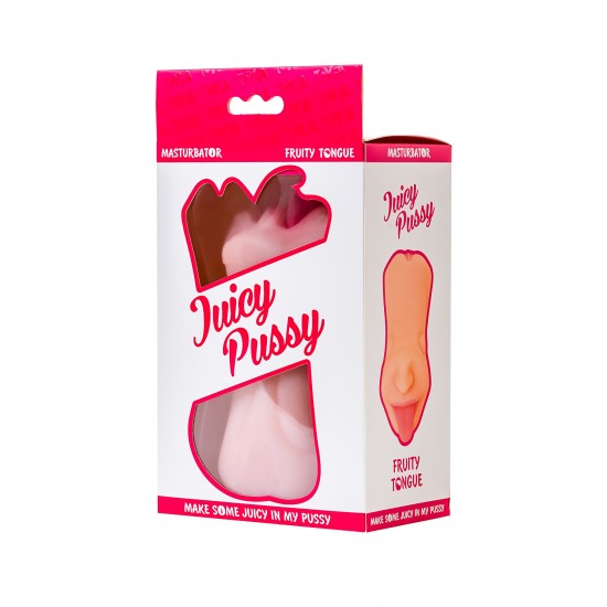 Мастурбатор реалистичный TOYFA Juicy Pussy Fruity Tongue, рот и вагина, TPE, телесный,19 см