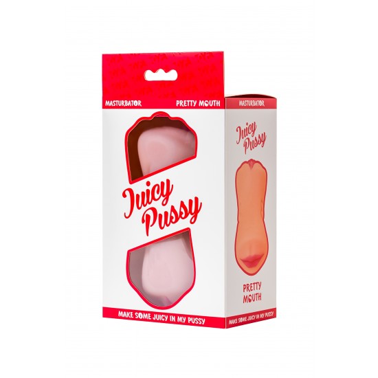 Мастурбатор реалистичный TOYFA Juicy Pussy Pretty Mouth, рот и вагина, SoftSkin, телесный,17 см