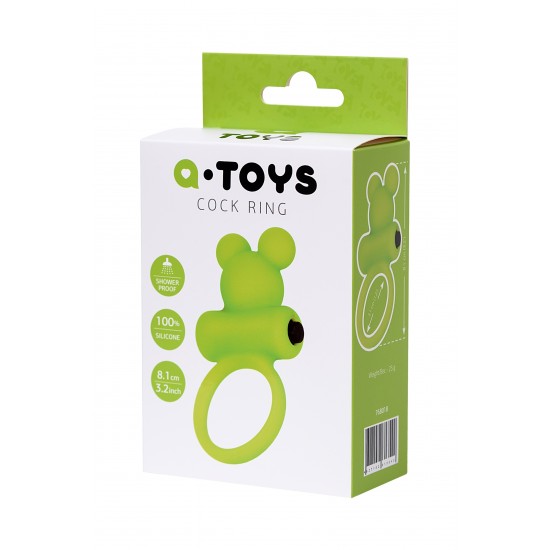 Виброкольцо на пенис A-Toys by TOYFA Chio, силикон, зеленое, 8,1 см, Ø 3,1 см