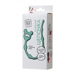 Анальная цепочка Штучки-Дрючки, силикон, голубой, 28 см Анальная цепочка Штучки-Дрючки, силикон, голубой, 28 см