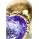 Анальная втулка Metal by TOYFA, металл, золотая, с фиолетовым кристаллом, 7 см, Ø 2,7 см, 50 г
