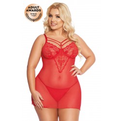 Комбинация и стринги SoftLine Collection Aldona, красный, XXL Комбинация и стринги SoftLine Collection Aldona, красный, XXL