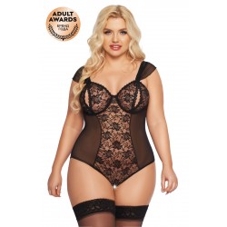 Боди SoftLine Collection Dora, черный, XL Боди SoftLine Collection Dora, черный, XL