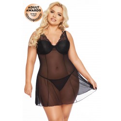 Комбинация и стринги SoftLine Collection Berta, черный, XXXL Комбинация и стринги SoftLine Collection Berta, черный, XXXL