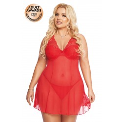 Комбинация и стринги SoftLine Collection Berta, красный, XXXL Комбинация и стринги SoftLine Collection Berta, красный, XXXL