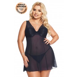 Комбинация и стринги SoftLine Collection Berta, синий, XXXL Комбинация и стринги SoftLine Collection Berta, синий, XXXL