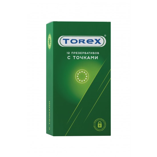 Презервативы точечные TOREX  латекс, №12, 18,5 см