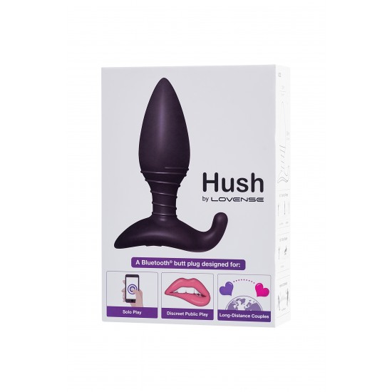 Анальная втулка LOVENSE Hush (S), силикон, черная, 12,1 см