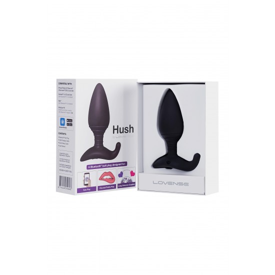 Анальная втулка LOVENSE Hush (L), силикон, черная, 12,1 см