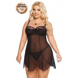 Ночная сорочка и стринги SoftLine Collection Carla, черный, XXXL Ночная сорочка и стринги SoftLine Collection Carla, черный, XXXL