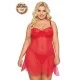 Ночная сорочка и стринги SoftLine Collection Carla, красный, XXXL 1895310