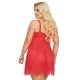 Ночная сорочка и стринги SoftLine Collection Carla, красный, XXXL 1895310