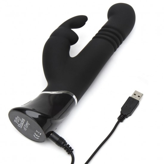 Черный хай-тек вибратор Greedy Girl Thrusting Rabbit Vibrator - 22,8 см. FS-74956 Черный хай-тек вибратор Greedy Girl Thrusting Rabbit Vibrator - 22,8 см. FS-74956