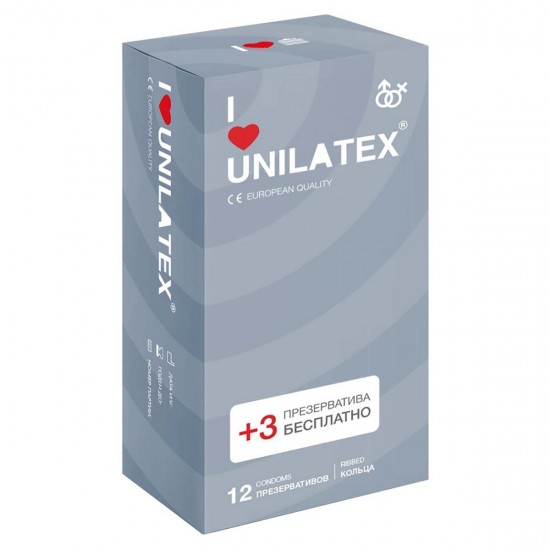 Презервативы Unilatex Ribbed №12 ребристые